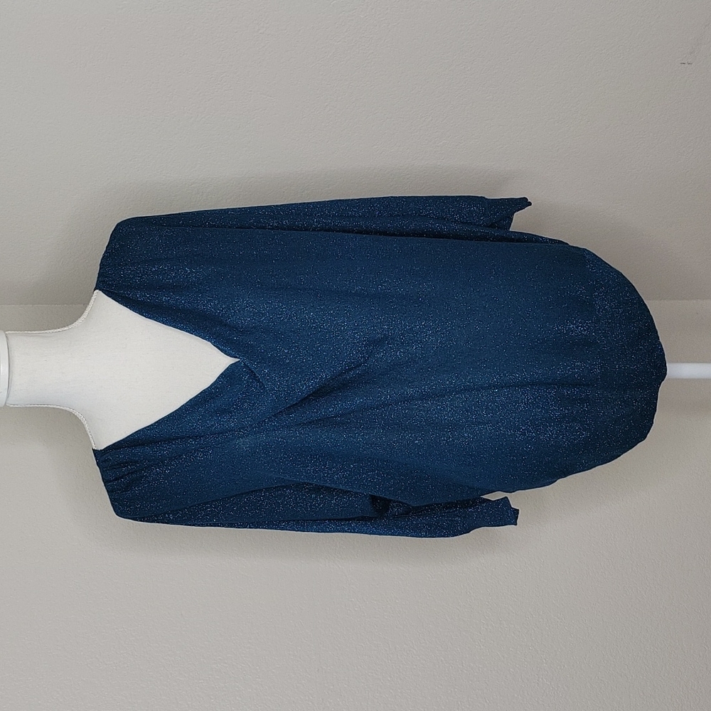 Elle Blue Green Shimmery Knit Sweater